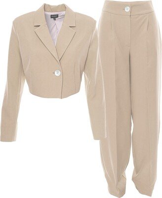 Bluzat Nude Male Inspired Suit With Cropped Blazer