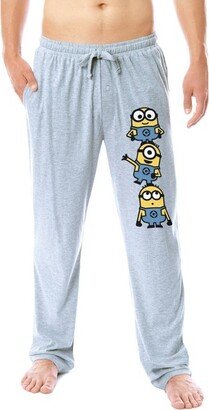 Despicable Me Mens' Minions Chibi Character Soft Sleep Pajama Pants (XXX-Large) Grey