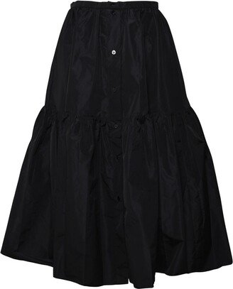 High Waist Tiered Midi Skirt