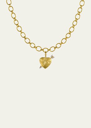 Christina Alexiou Heart Globe and Arrow Charm with Diamonds