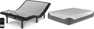 14 Inch Chime Elite Black/White 2-Piece Queen Mattress Package-AB