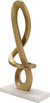 Jerico Aluminum Knot Statuary on Marble Base - Gold/White