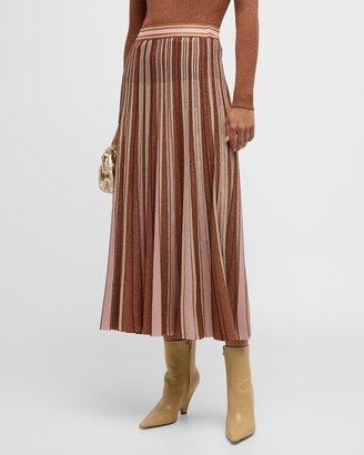 Luminosity Striped Lurex Midi Skirt