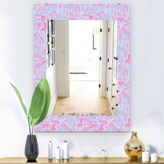 Designart 'Pink Spheres 7' Bohemian and Eclectic Mirror - Modern Printed Wall Mirror