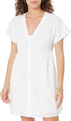 Erin Mini Dress - Eyelet (Eyelet White) Women's Clothing