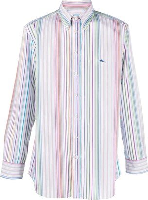 'Pegaso' logo-embroidered stripe shirt