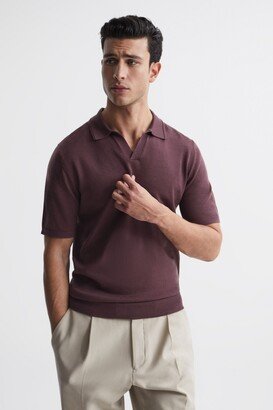 Merino Wool Open Collar Polo Shirt-AD