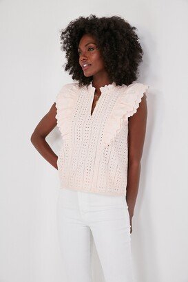 Hyacinth House Light Pink Eyelet Balliet Blouse