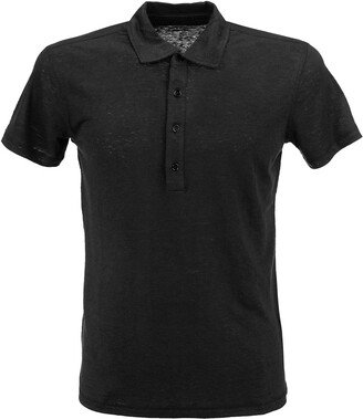 Linen Polo Shirt With Short Sleeves