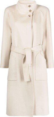 Single-Breasted Belted Coat-AA