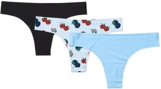 AQS Assorted Seamless Thong Panties - Pack of 3