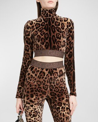 Leopard Print Jacquard Chenille Leggings