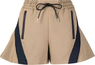 High-Waist Stripe-Detail Shorts-AA