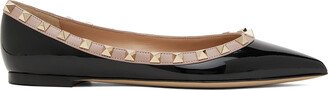 Black Rockstud Ballerina Flats