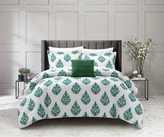 Chic Home Design Chic Home Clarissa 6 Piece Comforter Set Floral Medallion Print Design Bed In A Bag Bedding Twin Green