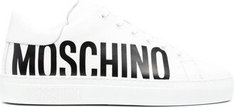 Logo-Print Leather Sneakers