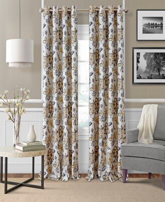 Sorrento Blackout Linen 52 x 95 Window Panel - Gray/Gold