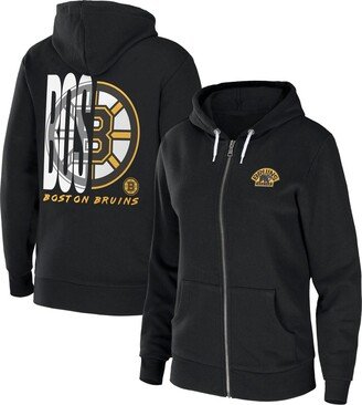 Women's Wear by Erin Andrews Black Boston Bruins Sponge Fleece Full-Zip Hoodie