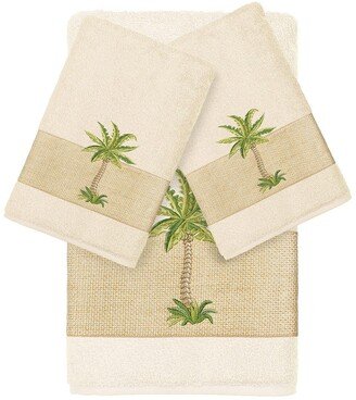 Colton 3-Piece Embellished Towel - Cream