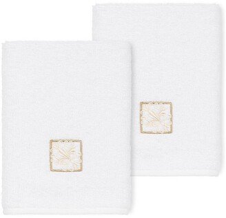 Vivian Embellished Washcloth - Set of 2 - White