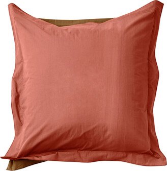 Sutram Euro Pillowcase Pair In Bi Colour - Carob & Ochre Red