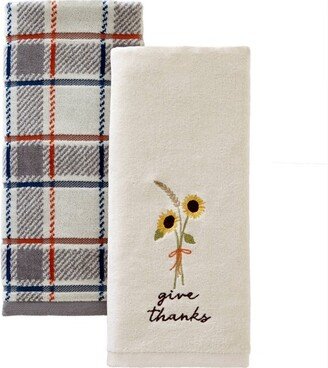 2pc Give Thanks Hand Towel Set