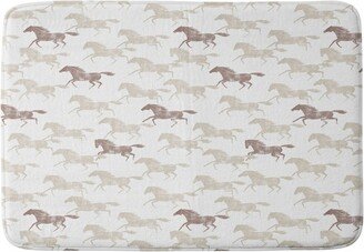 Little Arrow Design Co. Wild Horses Heavy Memory Foam Bath Mat Tan