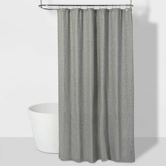 72x72 Waffle Weave Shower Curtain Gray