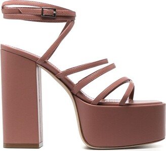 Evita leather platform sandals