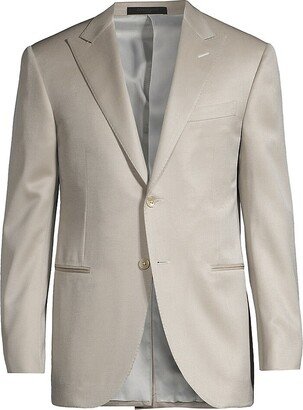 Wool-Blend Notch-Lapel Blazer