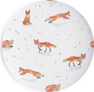 Salad Plates: Winter Fox Salad Plate, Orange