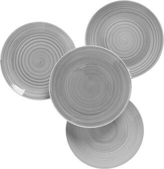 HomeTrends kids Hometrends Crenshaw 4 Piece 7.25 Inch Round Ceramic Salad Plate Set in Grey