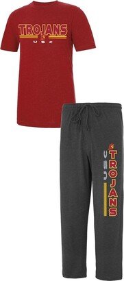 Men's Concepts Sport Cardinal, Charcoal Usc Trojans Meter T-shirt and Pants Sleep Set - Cardinal, Charcoal