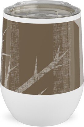 Travel Mugs: Winter Woods - Fawn Stainless Steel Travel Tumbler, 12Oz, Brown