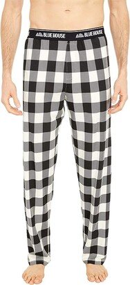 Little Blue House by Hatley Cream Plaid Jersey Pajama Pants (Black) Men's Pajama