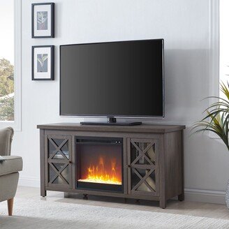 Henn&Hart Rectangular TV Stand with Crystal Fireplace for TV's up to 55