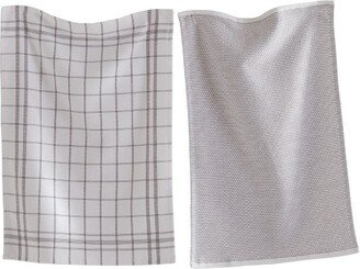 tagltd Classic Terry Dishtowel Set of 2 Gray