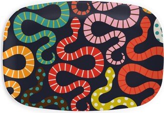 Serving Platters: Snake-A-Delic - Multi-Color Serving Platter, Multicolor