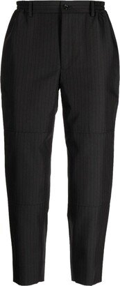 Striped Cropped Tapered Trousers
