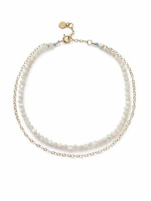 18kt Yellow Gold Mother-Of-Pearl Anklet