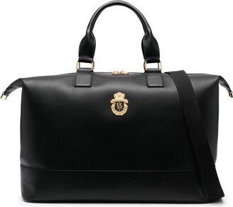 Nappa logo-plaque leather holdall
