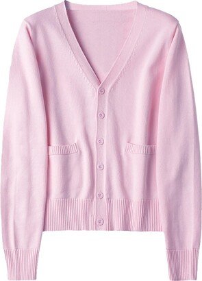 Generic hot deals of the day Fall Sweatshirts for Women Mercerized Cotton Loose Sweater With Cardigan Jacket Lightweight Fall Blouses 2023 Free People Cardigan Dupe Pink