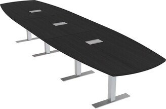 Skutchi Designs, Inc. 14-Foot Arc Boat Modular Conference Table Metal T-Bases Electric Unit