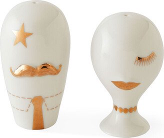 Gilded Mr. & Mrs. Muse Salt & Pepper Set
