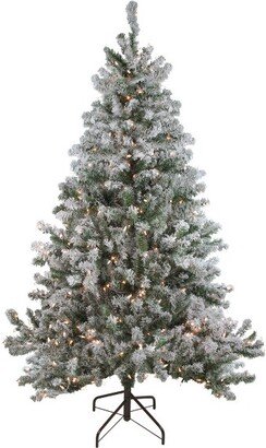 Northlight 6' Prelit Artificial Christmas Tree Flocked Balsam Pine - Clear Lights