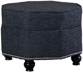 Smokey Blue Gray Hexagonal Storage Ottoman