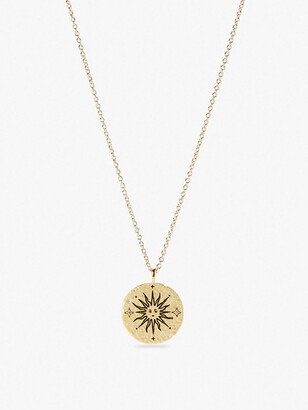 Gold Coin Necklace - Fire Pendant