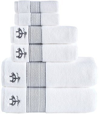 Rope Stripe Border 6Pc Towel Set-AA