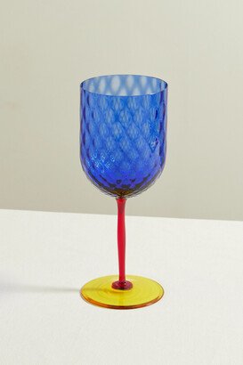 Color-block Murano Red Wine Glass - Blue