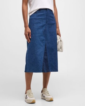 Highland Two-Tone Denim Skirt